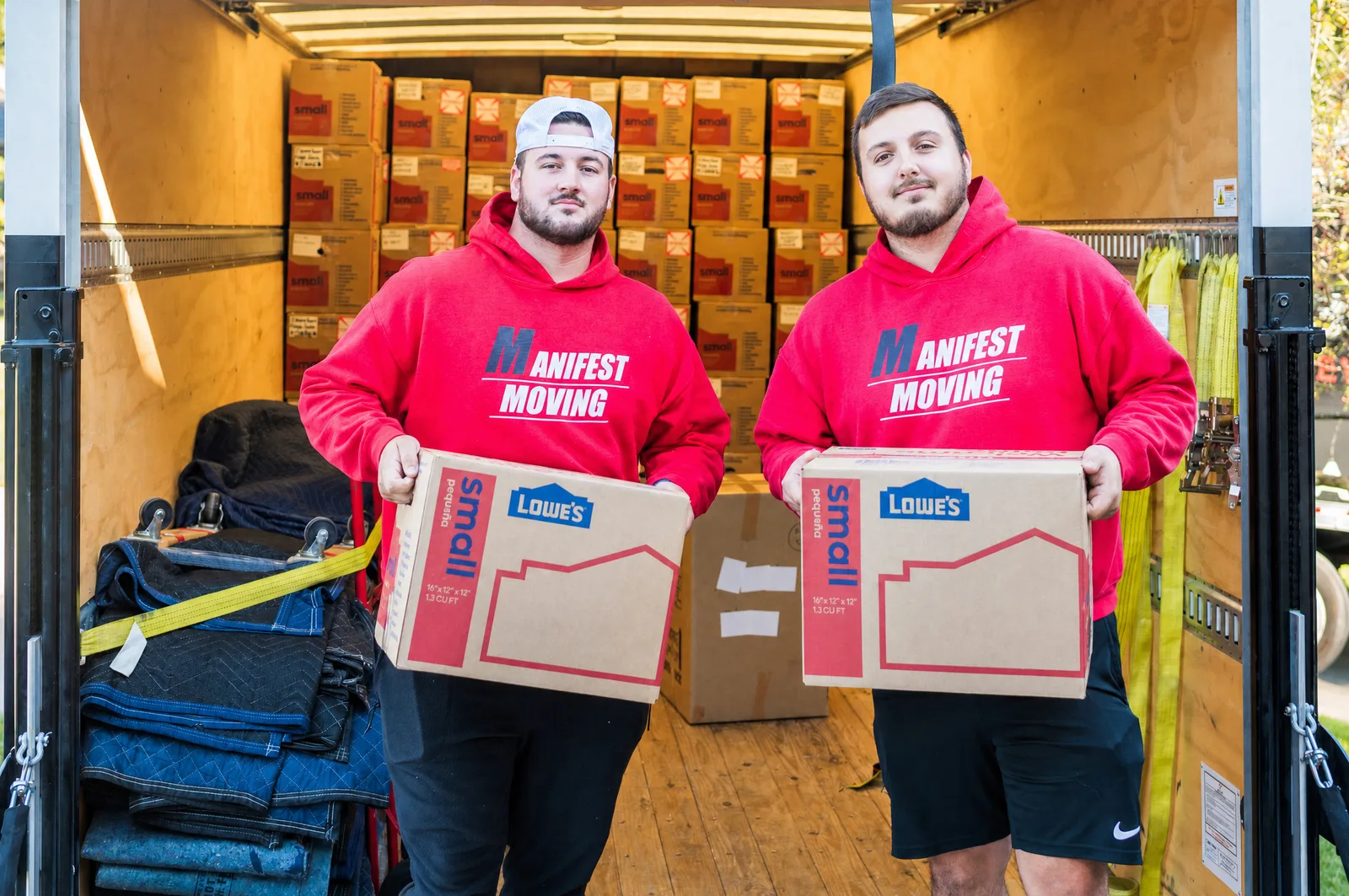 Manifest Moving crew loading boxes for a Springboro move